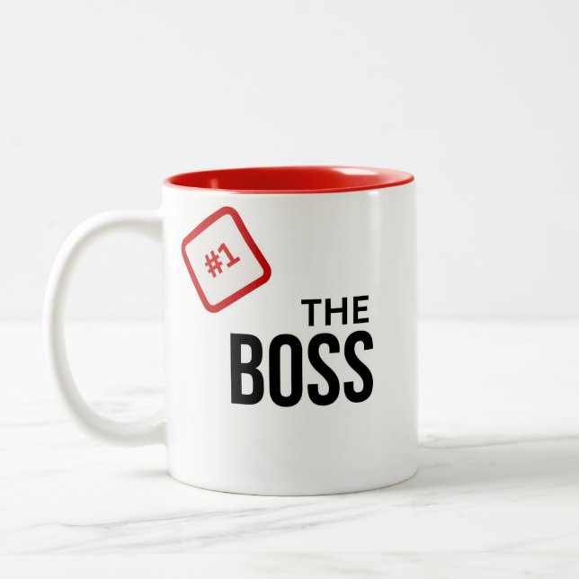 Number 1 Boss Gift Two-Tone Coffee Mug (Left)