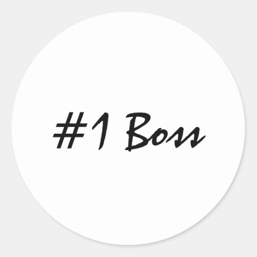 Number 1 Boss Trendy  Classic Round Sticker