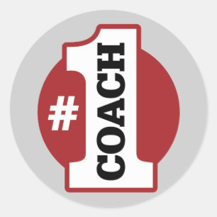 Number 1 Coach Classic Round Sticker