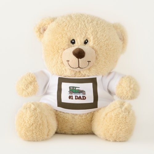 Number 1 Dad Antique Car Teddy Bear