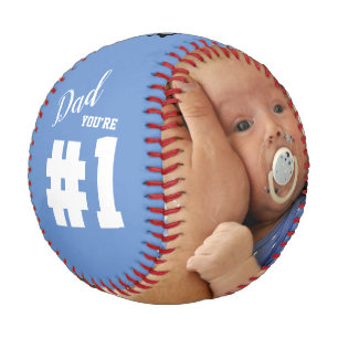 Number 1 Dad Custom Photo Baseball