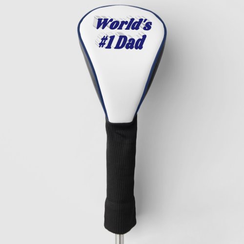 Number 1 Dad Fathers Day dark blue text  Golf Head Golf Head Cover
