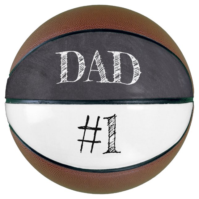 Number 1 DAD father's day on chalkboard Basketball (Front)