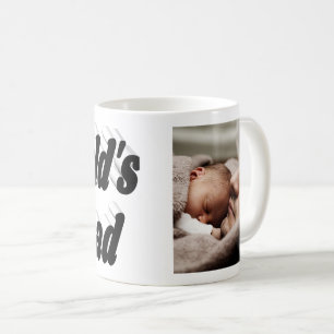 Number 1 Dad Fathers Day Photo black text  Coffee Mug