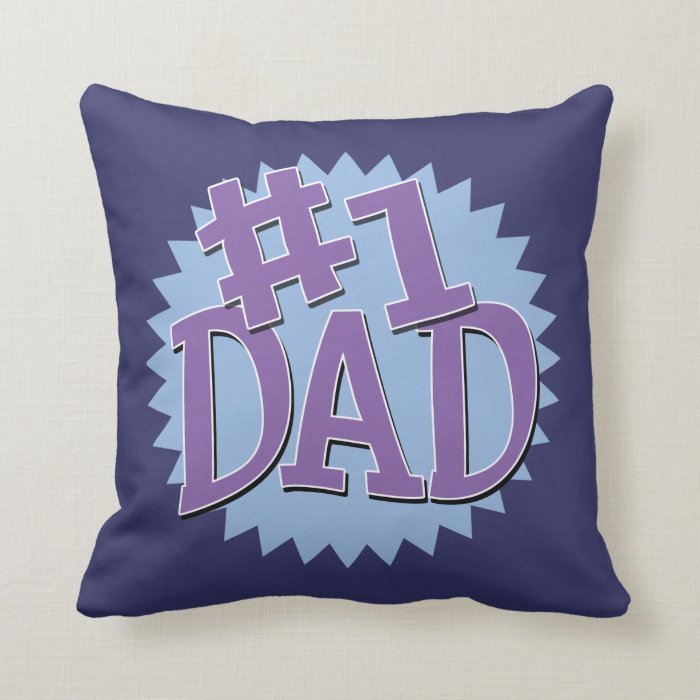 Number 1 Dad Father's Day Throw Pillow