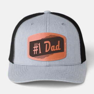 Number #1 Dad Leather Patch Hat