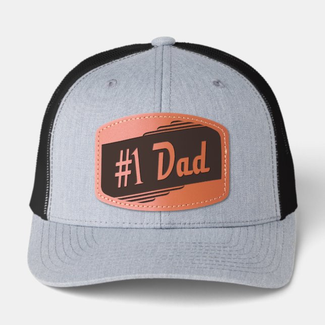 Number #1 Dad Leather Patch Hat (Front)