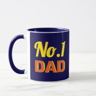 Number 1 Dad Navy Blue Gift For Dad Father's Day Mug
