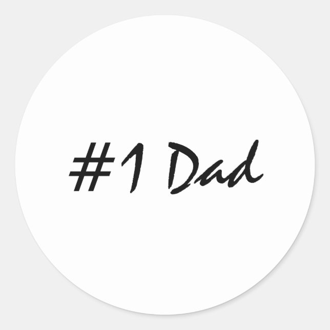 Number 1 Dad Trendy  Classic Round Sticker (Front)