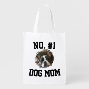 Number 1 dog Mom Mum Mother's Day Pet Lovers Grocery Bag