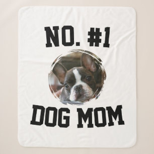 Number 1 dog Mom Mum Mother's Day Pet Lovers Sherpa Blanket