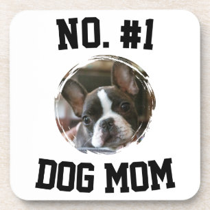 Number 1 Dog Mom Mum Pet Lovers  Beverage Coaster