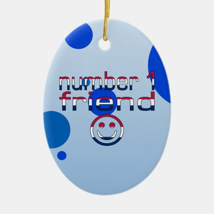 Number 1 Friend in American Flag Colors for Boys Christmas Ornament