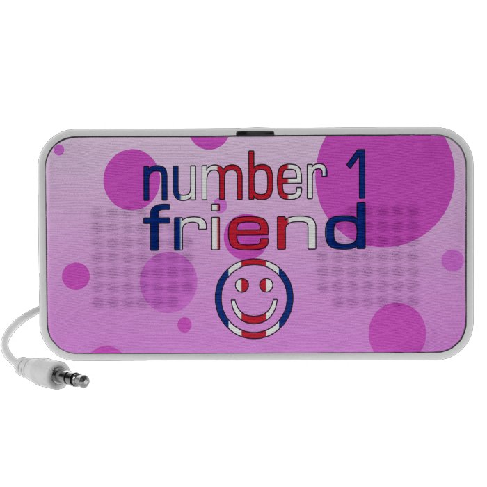 Number 1 Friend in British Flag Colors for Girls Travel Speakers