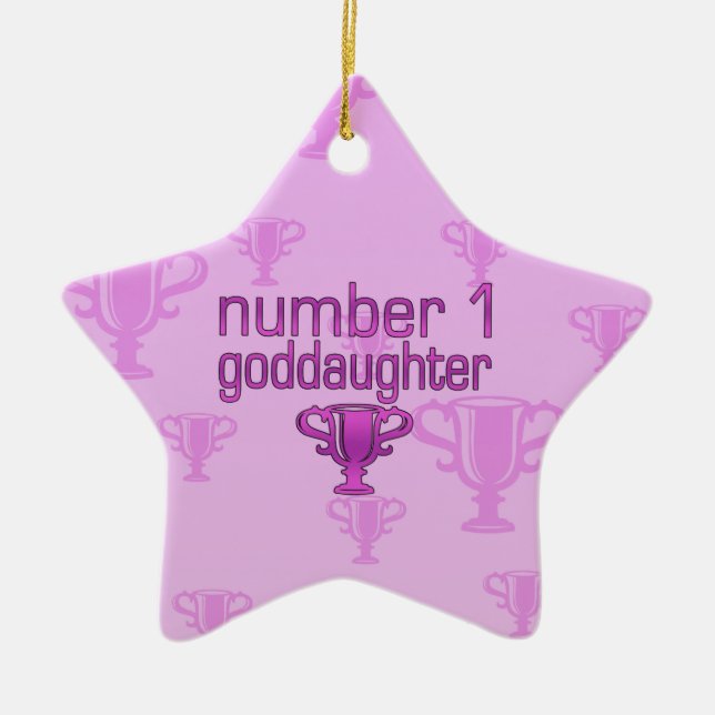 Number 1 Goddaughter Ceramic Ornament (Front)
