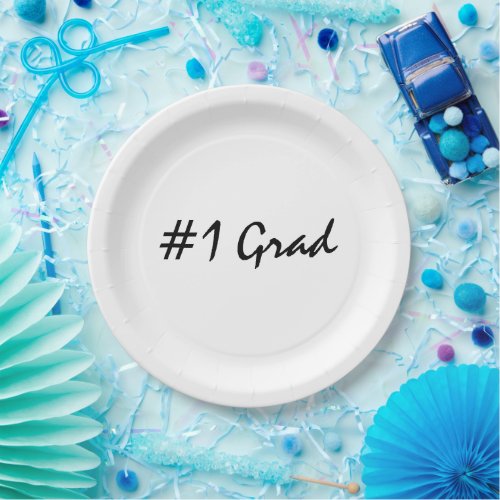  Number 1 Grad Personalize  Paper Plates