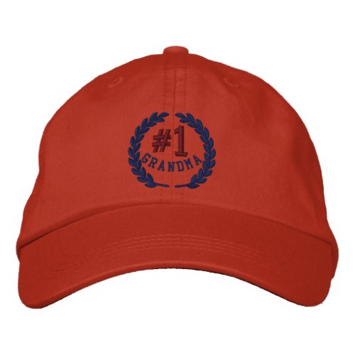 Number 1 Grandma All Star Laurels Embroidery Embroidered Baseball Cap
