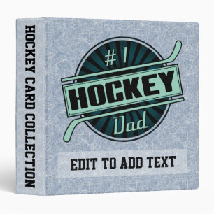 Number 1 Hockey Dad Customizable 3 Ring Binder