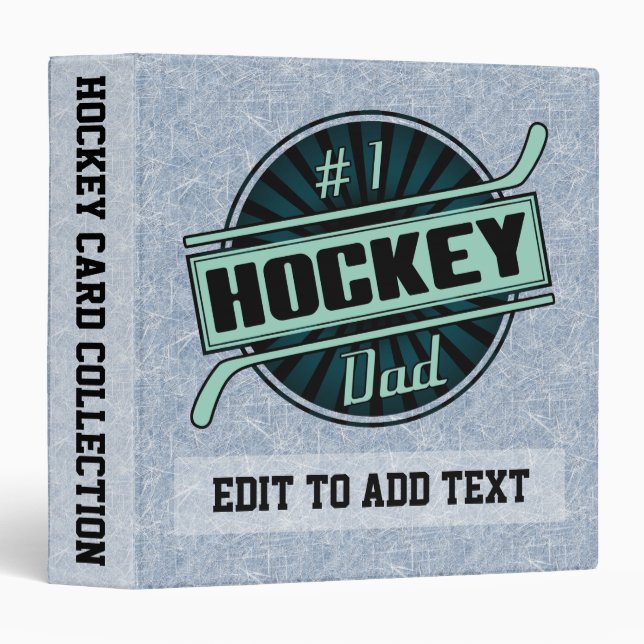 Number 1 Hockey Dad Customizable 3 Ring Binder (Front/Spine)