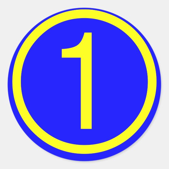 Number 1 In A Circle Classic Round Sticker