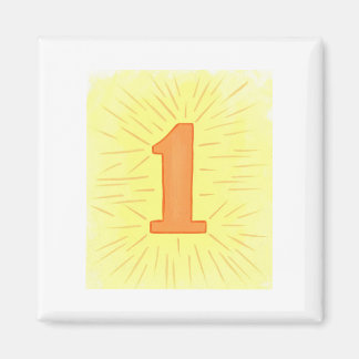 Number 1 in Orange and Yellow Magnets