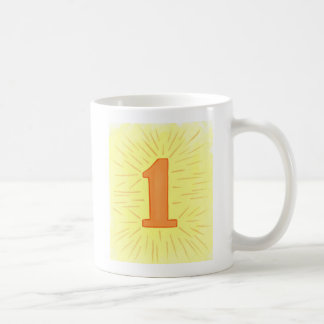 Number 1 in Orange and Yellow Mugs