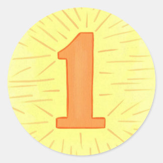 Number 1 in Orange and Yellow Stickers