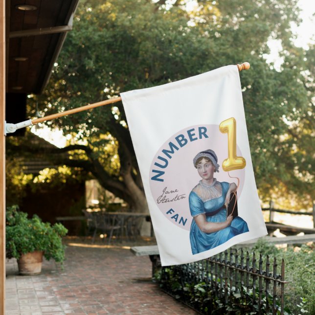 Number 1 Jane Austen Fan House Flag (In SItu)