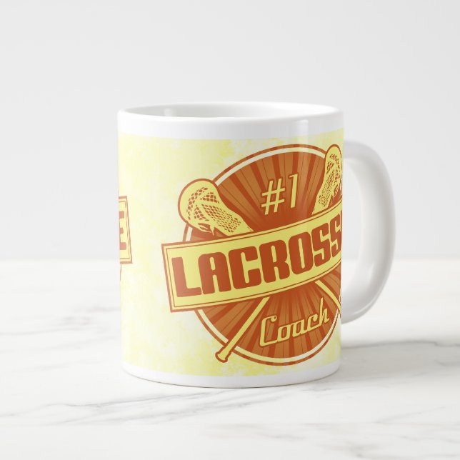 Number 1 Lacrosse Coach Jumbo Coffee Mug (Front Right)