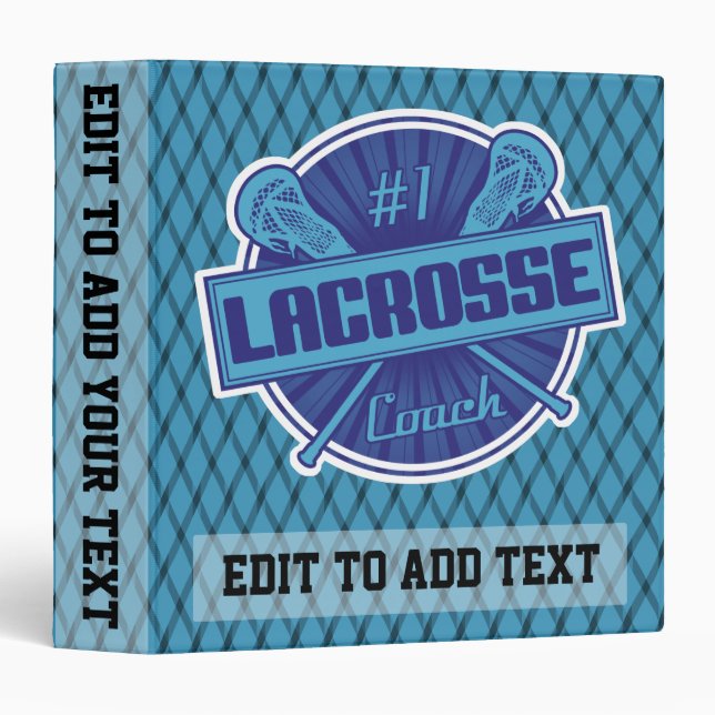 Number 1 Lacrosse Coach Photo Album Binder (Front/Spine)