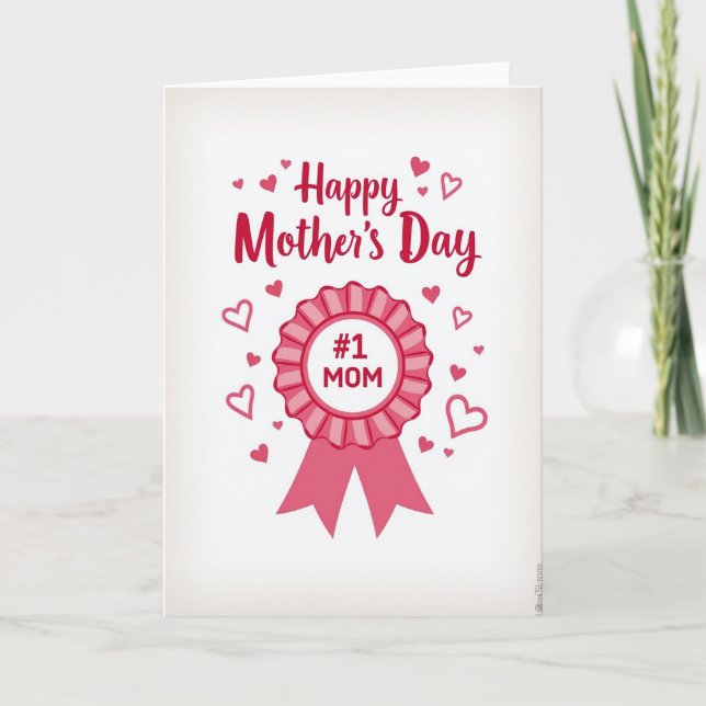 Number 1 Mom Floral Card (Front)