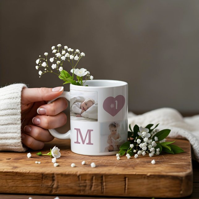 Number 1 Mom Mommy Photo Collage Gold Frame Coffee Mug (Number 1 Mom Mommy Photo Collage Gold Frame Coffee Mug)