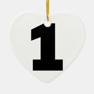 Number 1 one ceramic ornament