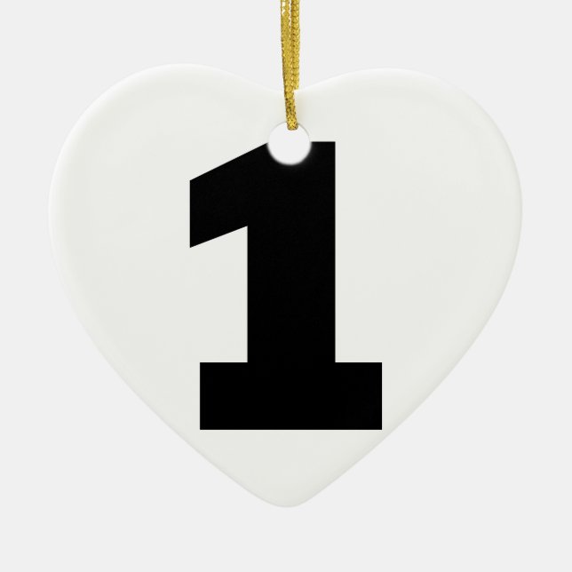 Number 1 one ceramic ornament (Front)