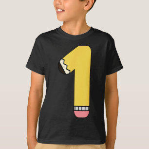 Number 1 Pencil Back to School 1st Birthday First T-Shirt