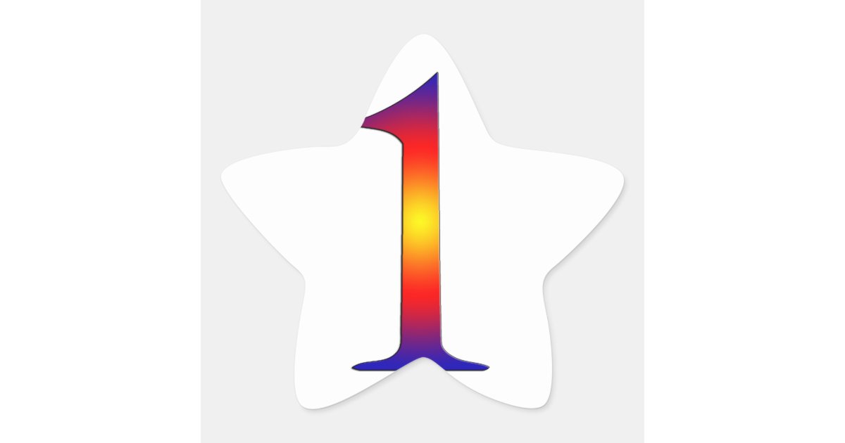 Number 1 star sticker | Zazzle.com
