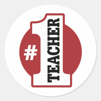 Number 1 Teacher Classic Round Sticker
