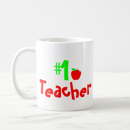 Number 1 Teacher Mug Best Teacher Gift  Coffee Mug