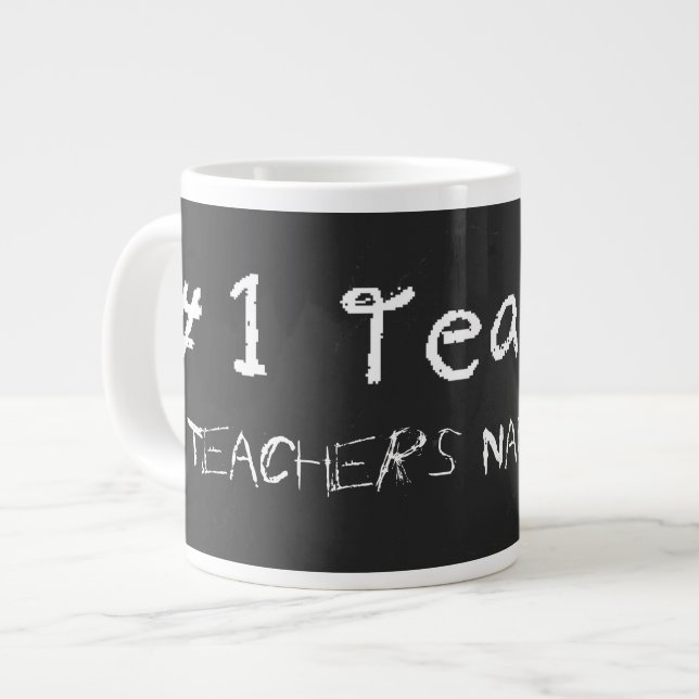 Number 1 Teacher Personalize With Teachers Name Giant Coffee Mug (Front Left)