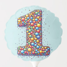 Number 1 with small balloons