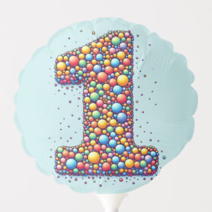 Number 1 with small balloons 