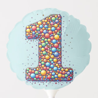 Number 1 with small balloons 