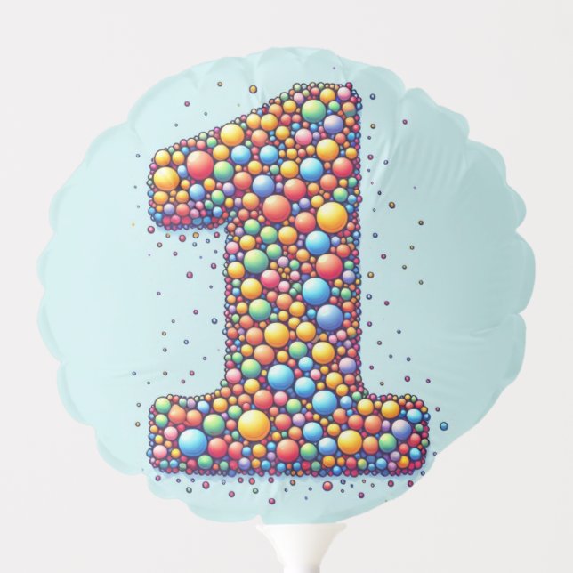 Number 1 with small balloons  (Front)