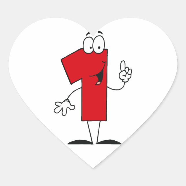 Number 1st Birthday T shirts and Gifts Heart Sticker (Front)