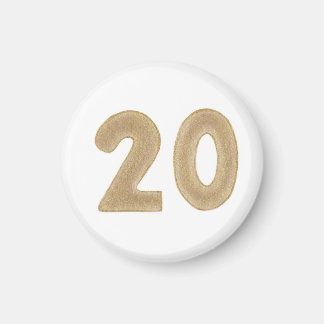 Number 20 in gold on magnets