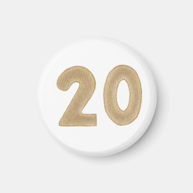 Number 20 in gold on magnets (Front)