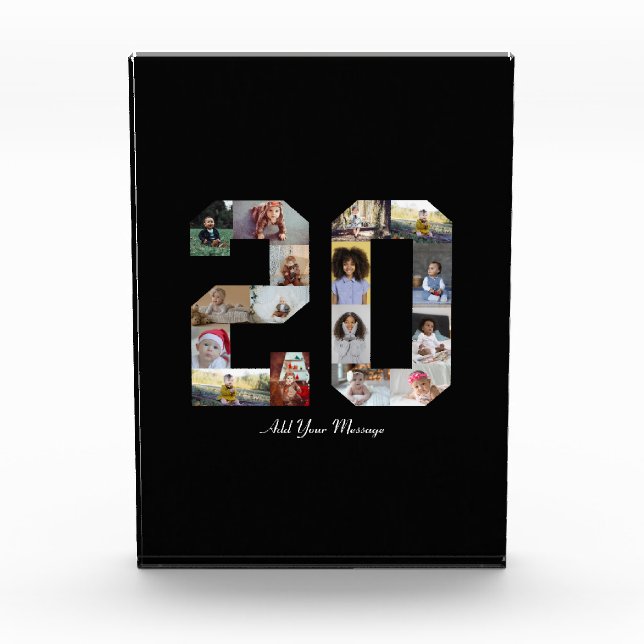 Number 20 Photo Collage Acrylic Award (Front)