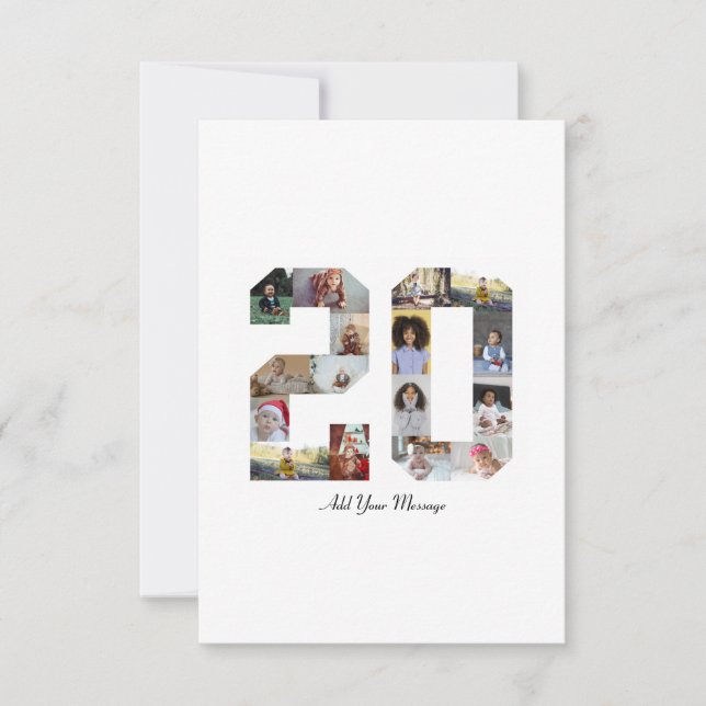 Number 20 Photo Collage Card (Front)