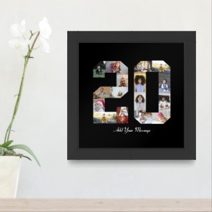 Number 20 Photo Collage Framed Art