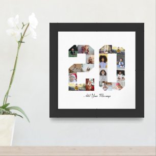 Number 20 Photo Collage Framed Art